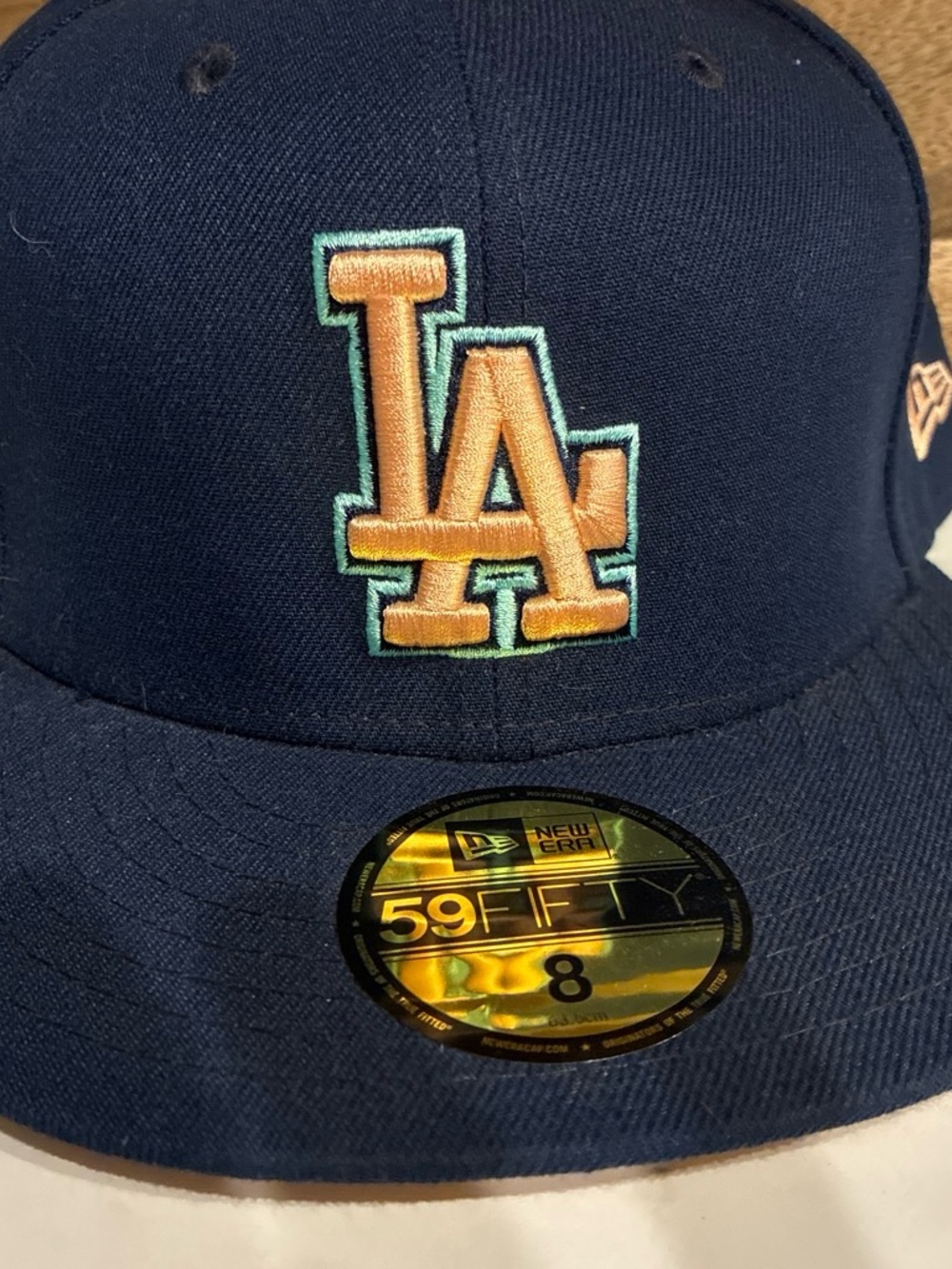 New Era Navy LA Dodgers Embroidered Baseball Cap - Orange Logo